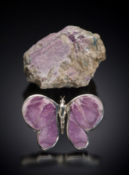 Mica and apatite purple butterfly