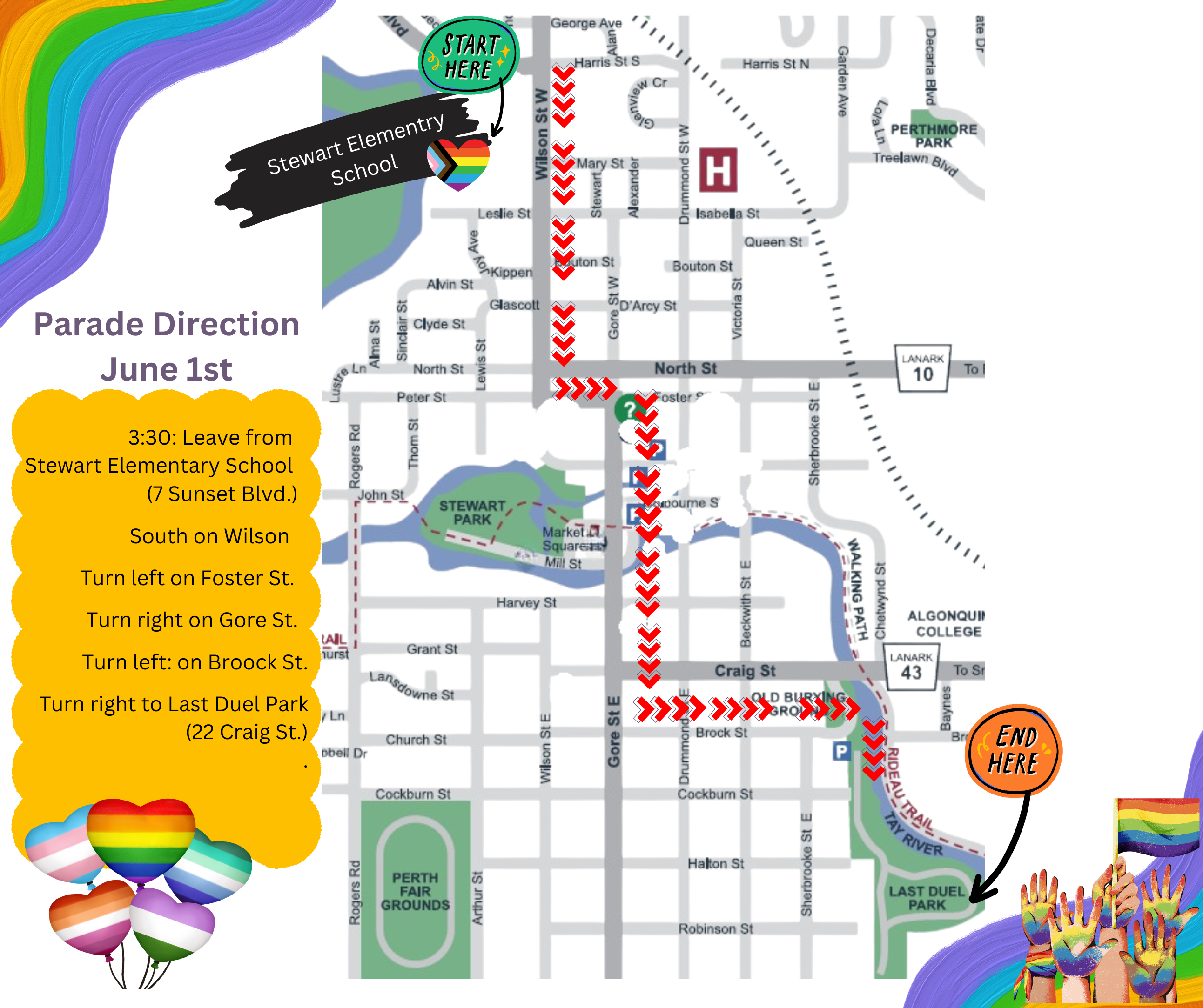 Pride Parade Route Map