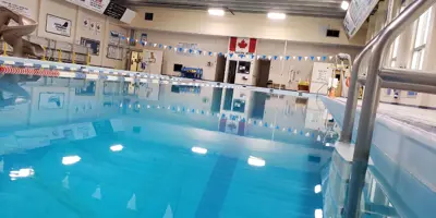 Closeup of water in indoor pool